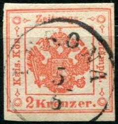 1958, 2 Kr. rot, allseits breitrandig, zentrisch klar "VERONA", ...