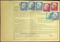 1954, 10 x 3 DM Heus vs., rs. 2 Werte mit 4 x 2 DM und 30 Pf. Heuss, ...