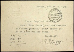 1948, 5 Mk. Taube, selt. waager. Paar mit vollem Oberrand und Einzeln ...