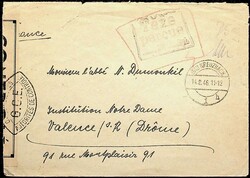 "G.C.E.", sehr klarer Spitzoval auf Zettel "CONTROLE" (weiß mit selt ...