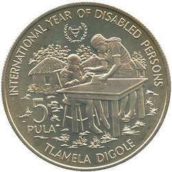 BOTSWANA: 1981, 5 Pula, "Jahr der Behinderten 1981", 28,28 gr. 925er, ...