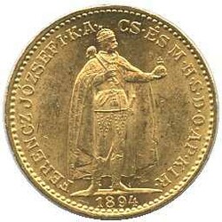 1894, 20 Kronen Gold, stehender Franz Joseph, rs. Wappen, sehr gute ...