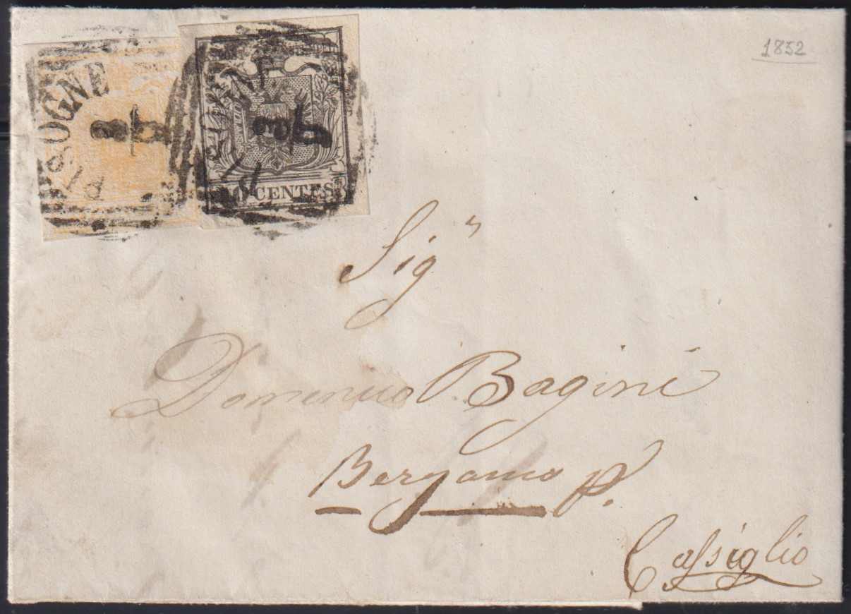 1850, 5 und 10 C., beide voll- bis breitandig, wenig überlappend ...