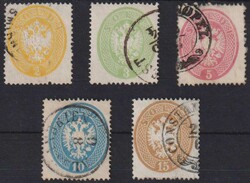 1863, 2-15 So., 5 Werte kpl., Pracht, saubere Levante-Teil-Stempel, ...