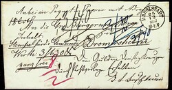 "DARMSTADT", klarer K1, 1857 auf kpl. Pracht-Paket-Begleitbrief, rs. ...