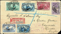 1893, Columbus, 1 C. (2 mal), 3, 4, 6, 8 Cents, alle einwandfei, klar ...