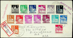 1948, 2-90 Pf. Bauten, Teil-Satz-Briefe, alle Werte kpl., aber nur in ...