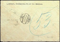 1945, 3 gr. Posthorn, selt. 8er-Block und 3-er-Streifen mit 4, 5 gr., ...