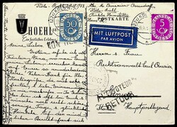 1951, 5 und 30 Pf. (diese einige stumpfe Zähne), klar "Köln-20.10 ...