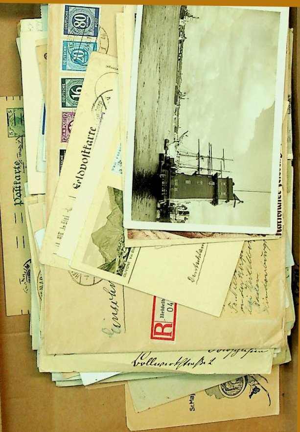 1859-1965, Flachkarton mit umfangreichem Brief -, Karte - und ...