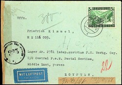 1945, 3 S., vs., rs. 12 Werte Landschaft, frankiert genau 6 S., ...