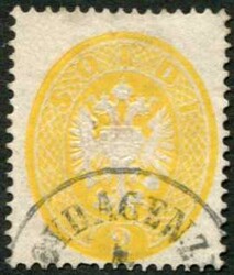 1863, 2 So. gelb, eng gezähnt, Pracht, Teil-K1 "LLOYD-AGENZIE", ANK ...