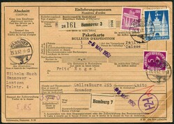 1948, 5 DM, Type 1 (kurze Treppe) mit 80 Pf.., MiF 5 Pf. Posthorn, ...