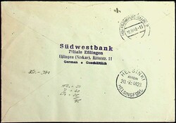 1948, Zul.-Marke, leicht überhend gest., 5, 10, 30, 50 Pf. Bauten, ...