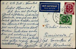 1951, 10 und 25 Pf. Posthorn, klar "Zell (Wiesenthal)-13.5.54" auf ...
