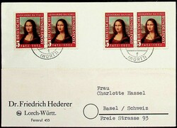 1952, 5 Pf. Mona Lisa, 2 Paare, je klar gest. "Lorch (Württ)-18.10 ...