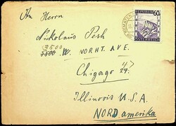 1947, 60 gr., klar "KEMATEN-TIROL-18.7.47", Brief nach Chicago, rs. ...