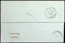 1862, 40 C., klar "2240", K2 "MARSEILLE-31.MARS 71", Pracht-Bf. 1871 ...