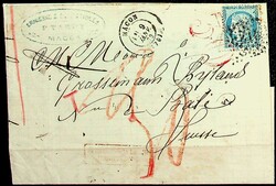 1871, 25 C. Brief von "MACON" mit 25 C., selt. roter zweizeiliger ...