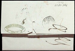 "CORFU", Zier-Oval, ziemlichklar, roter L2 "VIA DI CHIASSO" und rot ...