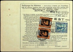 1921, 5 Fr. Aufdruck (auf 25 M.), gut gezähnt, rs. Paar 5 C., 50 C. ...