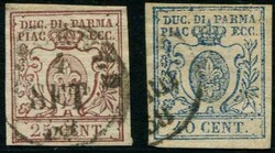 1857, 25, 40 C., voll- bis breitrandig, Pracht, sauber gest., Mi.520 ...