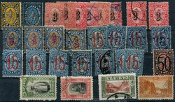 1879-1915, Lot mit 31 Marken auf Steckkarte, meist Wappenlöwe, ...