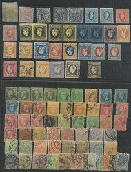 1862-1910, 2 Steckkarten mit 90 Marken, unterschiedliche ...