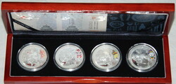 CHINA: 2008, Olympiade Beijing, alle 3 Sets mit je 4x 10 Yuan (1 Oz ...