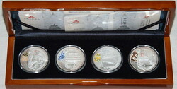 CHINA: 2008, Olympiade Beijing, alle 3 Sets mit je 4x 10 Yuan (1 Oz ...