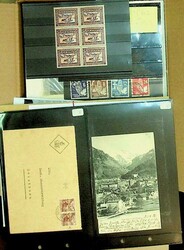 1870-2002, Kleiner Karton mit Marken, Briefen, teils auf Steckkarten, ...