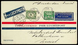 1930, 2 1/2 C. und 5 C. auf Erstflug-Brief von "Amsterdam-Basel-1.V ...