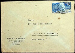 1949, 30 Pf. UPU auf Brief von "Wiesbaden-14.10.49" nach ...