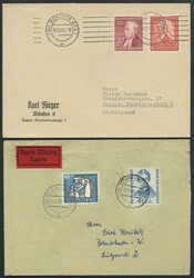 1951-64, schöne Partie von 14 tarifg. frankierten Belegen (3 Pk, 11 ...