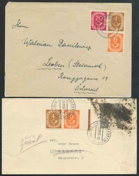 1951-64, schöne Partie von 14 tarifg. frankierten Belegen (3 Pk, 11 ...