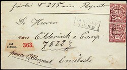 Ca.1869, hochint. Paketbegleit-Kuvert von Ochtrup nach Enschede, ...