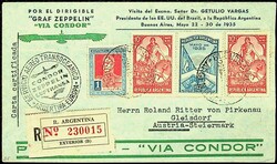 1935, 4. Südamerika-Fahrt 22.5.35, R-Brief von Argentinien Buenos ...