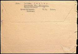 1947, Brief von "Nordeck-Giessen-5.5.47" nach Baden/Schweiz mit Block ...