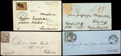 1850-54, 4 Belege mit Nr. 8, 13, 14 und 16, je als EF mit schönen ...