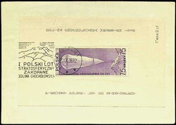 1938, rs. Block 1. Stratosphärenflug auf Brief von "Zakopane-20.IX ...