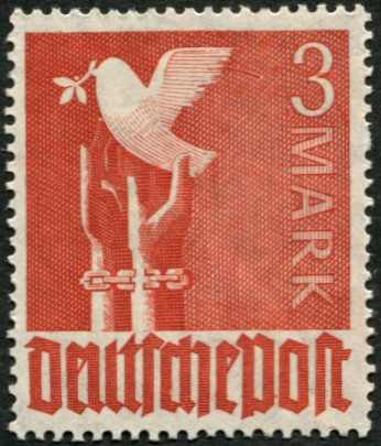 1947, 3 M. Freimarke, mit Plattenfehler "Ast", geprüft Schlegel, Mi ...