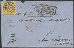 1850, 18 Kr. gelblichorange, unten winzig berührt, sonst vollrandig ...