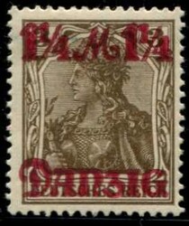 1920, 1 1/4 M. a. 3 Pfg. ohne Unterdruck, ungebraucht mit ...