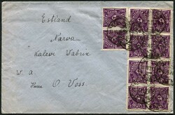 1922, 2 M. dkl.purpurviolett, 8er-Block und Paar, als selt. MeF auf ...