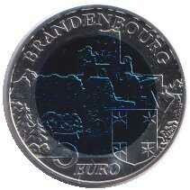 2015, 5 Euro (S/Niob), Schloss De Brandenbourg, 7. Ausgabe Burgen und ...