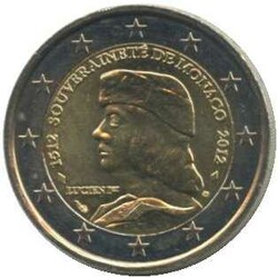 2012, 2 Euro, Lucien Grimaldi, gekapselt in Erh. st