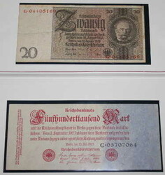 DEUTSCHLAND: Große Schuhkiste mit vielen 100 Scheinen und Banknoten ...