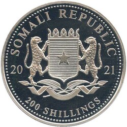 SOMALIA: 2021, 2 Oz. Silber Elefant in orig. Kapsel, seltener ...