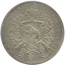 1885, 5 Fr. Eidgenössisches Schützenfest in Bern, etwas Randschlag, ...