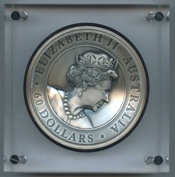 2022, 60 AUD, 2 Kg. Silbermünzen "Tiger & Dragon" in Prägung "high ...